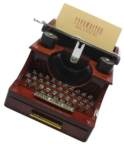 TOPPERFUN Carillon Creativo a Forma di Macchina da Scrivere Scatola Musicale retrò Decorazione da Tavolo Contenitore per Gioielli per Matrimoni e Feste