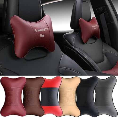 Personalisiertes Auto Nackenkissen & Lendenkissen – Ergonomisches Nackenstützkissen & Lordosenstütze als Auto Zubehör Innenraum, Individualisiertes Reisekissen & Kopfstütze für Entspanntes Fahren