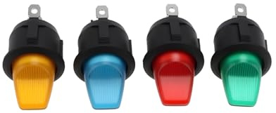 eMagTech Interruttore A Levetta Per Auto 4 Pezzi 12V Con Illuminazione A LED 6A Adatto Per Veicoli D'epoca Auto Camion E Trattori