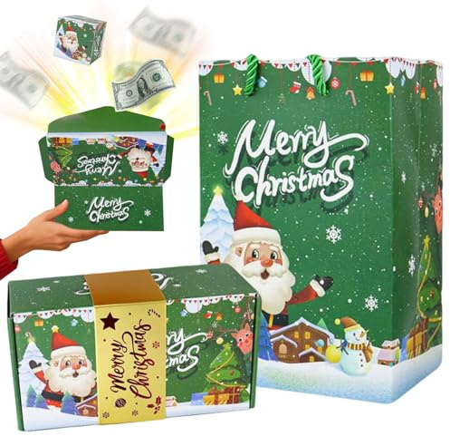 Weihnachtsboxen Faltbar Hüpffähig | Explodierende Geschenkbox Geburtstag | Weihnachten Money-Drawing Gift Box | überraschungsgeschenk Für Teenager, Heiratsantrag, Mädchen, Kinder, Erwachsene