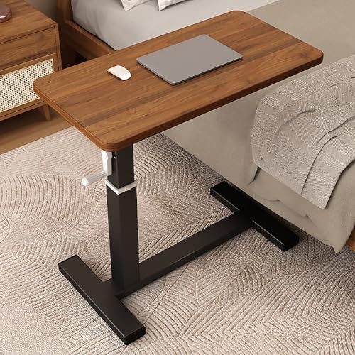 Bureau Assis Debout Mobile à Hauteur Réglable, Table de Lit a Roulette, Table de Lit pour Ordinateur Portable, Plateau de Lit Mobile, Usage Domestique et Hospitalier(Brown,40*80cm/15.7*31.5in)