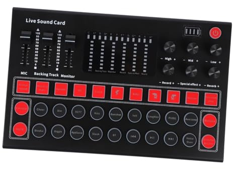 ROMISBABA Carte Son Externe M9 Éclairage LED Multicolore Changeur de Voix Portable Compatible PC Consoles et Smartphones de Bruit Dsp Outil Polyvalent pour Streaming Podcast Karaoké