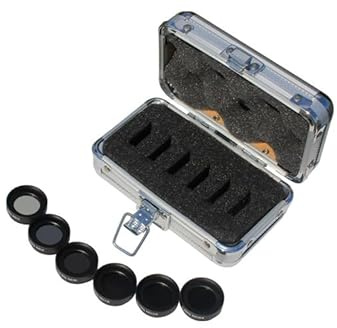 Tosuny 6 PCS Kit Filtro per Filtri ND da 1,25 Pollici, ND2 ND4 ND8 ND16 ND32 ND64 Filtro Oculare del Telescopio Set con Custodia in Lega di Alluminio, per Oculare Astronomico del