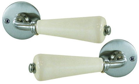 DT 2000 653550 Ensemble Béquille double canon sur rosace en Porcelaine Ecru