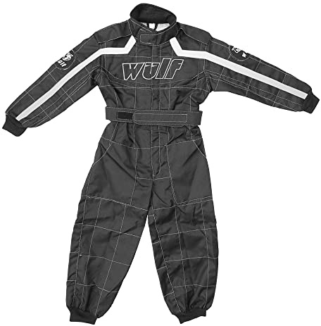 Wulf Wulfsport Children Kids Race MX Motocross Motorbike Suit Clothing Quad Bike - Black White M(7-8Yrs)