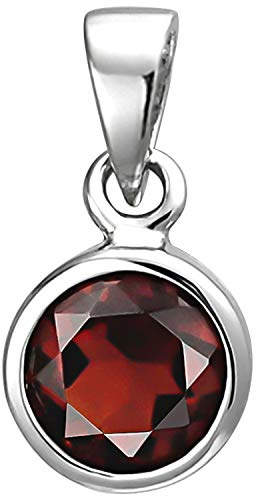 Jobo Damen-Anhänger aus 925 Sterling Silber mit Granat 7 mm