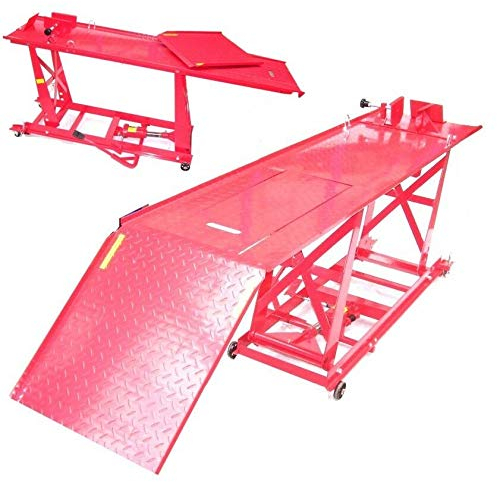 Motorradhebebühne XXL 06152 - 450kg Hebebühne Mit Fußpumpe, Scherenhebebühne, Scheren-Bühne, Motorradlift