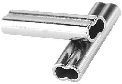 Fiske kopparrör, 100 stycken krympslinghylsa, dubbelrörhylsa, fiskeledningsledare för trådrep och kabelledning (1,0 mm * 10 mm)