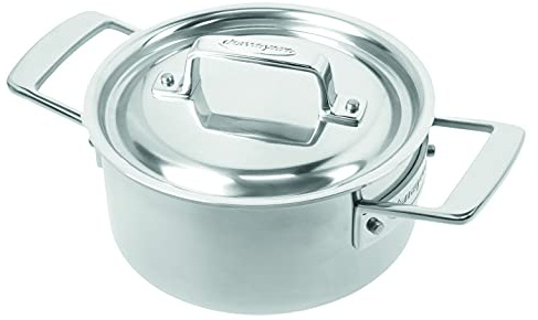 DEMEYERE Pentola con coperchio Essential 5, acciaio inox, compatibile con tutti i fornelli e piastre induzione. Efficienza energetica, rapida conduzione di calore, garanzia 30 anni - Ø 16 cm