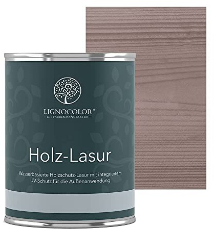 Lignocolor Holzlasur für Außen & Innen 750ml (Platingrau) | Wetterfeste Holzschutzlasur mit UV-Schutz für Zäune, Gartenmöbel & Gartenhäuser – wasserbasiert, tropfgehemmt, tiefenwirksam