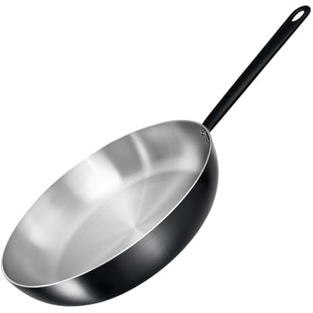 NOBILE LOVELYCARE Saltapasta alluminio 32cm professionale 7,5cm altezza manico robusto padella alta per mantecare e rosolare