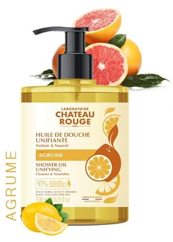LABORATOIRE CHÂTEAU ROUGE - Huile de Douche Unifiante - Hydrate, Nourrit et Éclaire le Teint - Agrumes - 500ml