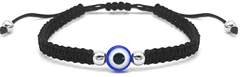 CHEERYMAGIC Evil Eye Bracelets, Adjustable Handmade Black String Evil Eye Bracelet Protection Bracelets Lucky Friendship for Women & Men A6-LYJSL