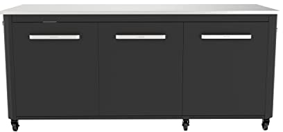 cozze® 180 x 60 x 90cm Outdoor-Tisch - Edelstahl & Schwarz, Mobilität & Stil, Perfekt für Außenbereichs-Events