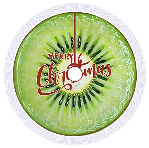 Mini Weihnachtsbaum Rock Plaid Gingham, Kastanie Plüsch Baummatte mit Quaste Spitze zum Basteln Aufhängen Weihnachtsbaum Xmas Decor 48 Zoll