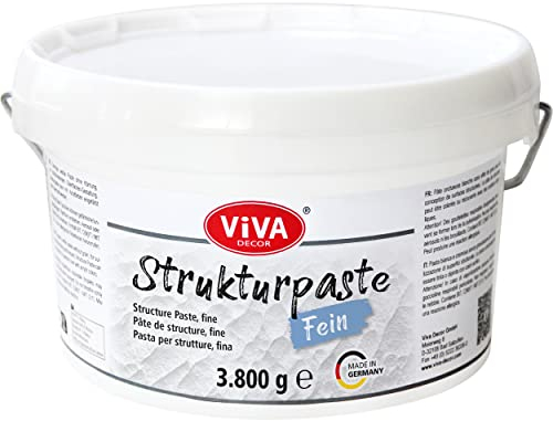 Viva Decor Strukturpaste FEIN XXL 3,8 kg | Texture Paste | Struktur-Paste für Acrylmalerei & Leinwand | Spachtelmasse | Impasto Modellierpaste | Flächenspachtelmasse | Künstlerbedarf