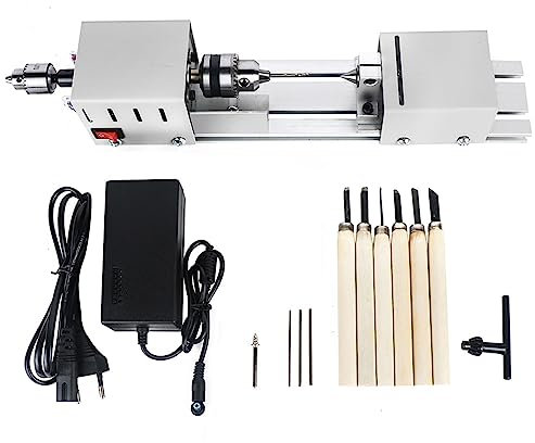 Mini Tour À Métaux Multifonctionnel 12-24V, Vitesse Du Moteur 4000-9000 Tr/min Perles De Bouddha For Le Travail Du Bois Bricolage Machine De Meulage Et De Polissage De Perles (Color : Set A)