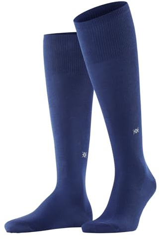 Burlington Dublin M Kh cotone al ginocchio tinta unita 1 paio, Calzini lunghi Uomo, Blu Night Blue 6583, 40-46