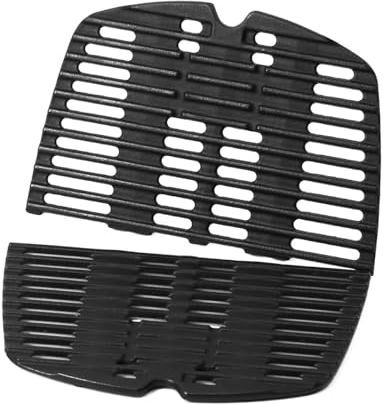 FIRXZYMZ 32cm x 21.6cm Gusseisen Grillroste für Weber Q100, Q1000, Q120, Q1200, Q140, Q1400 Gasgrill，7644 7582 Ersatzteile Gusseisen Grillplatten für Weber Baby Q Gasgrill