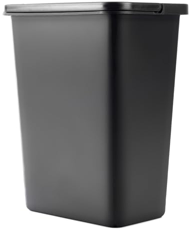 KADAX Müllsammler zur Abfalltrennung 10 Liter, Abfalleimer mit beweglichem Griff, Müllsortierer aus Kunststoff, universeller Abfallbehälter, Müllbehälter (Schwarz, 10L)