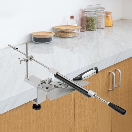 KEESUNG Afilador de cuchillos de acero inoxidable con 6 piedras de afilar, juego de afilador de cuchillos portátil profesional ajustable y manual para herramientas de pulido fino