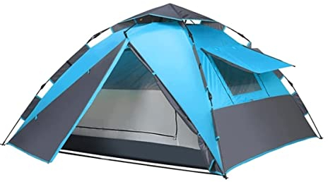 Camping Zelt Strandzelt Automatisches Pop-Up-Zelt Für Camping 4 Personen Mit 5 Fenstern Wasserdichtes Sofort-Familienzelt Wandern Im Freienzelt Tragbares Zelt für Reisen