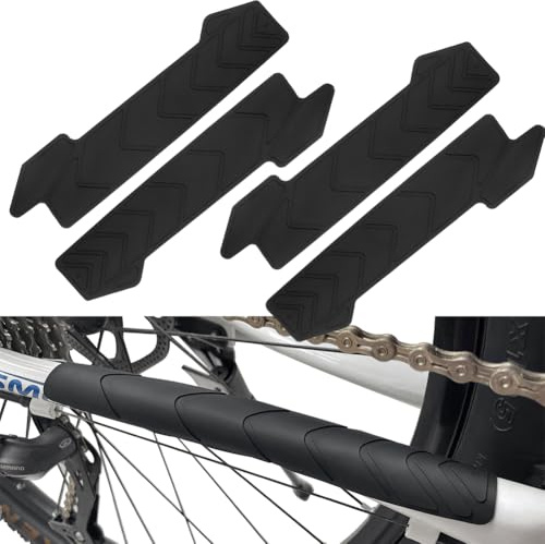 BESNIN 2 Protezioni per Catena in Silicone per Mountain Bike, proteggono Il Telaio della Bici per la Maggior Parte delle Biciclette (4pcs Regolare Protezione Catenina per Bici)