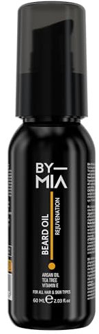 BY MIA Beard Oil Rejuvenation 60ml | Argan Oil, Tea Tree, Vitamin E | All Hair & Skin Types | Nourishes & Hydrates | Promotes Growth & Health | Gentle Formula