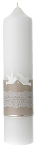 Holyart Ljus, tomteljus, ljus: Bröllopsljus duvor beige 265x60 mm