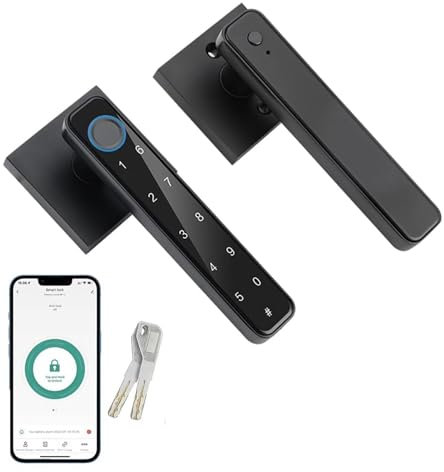 YIUBCZOQI Smart Fingerprint Door Lock 5 in 1 with Touchscreen Door Knobs Biometric Door Lock Keyless Entry Keypad Suitable for for Home Hotel Office Apartment Bedroom