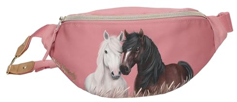 Depesche 13188 Miss Melody Dusty Rose - Kleine Crossbodybag in Altrosa, mit Pferde Motiv, Umhängetasche mit längenverstellbarem Tragegurt