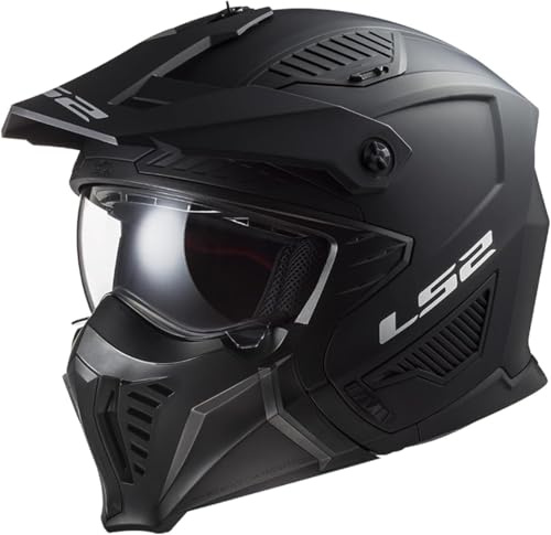 LS2 OF606 Drifter Open Face Full Face Modular Casco de Moto Negro Mate (XL 61/62)