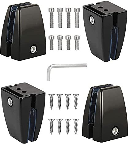 Schreibtisch-Trennwand-Clips, Trennwand-Bildschirm-Clip, Schallwand-Fester Bildschirm-Clip, Büro-Befestigungsclip, Glas-Bildschirm-Befestigungsclip, Legierungs-Bildschirm-Clip ZTT(Black)