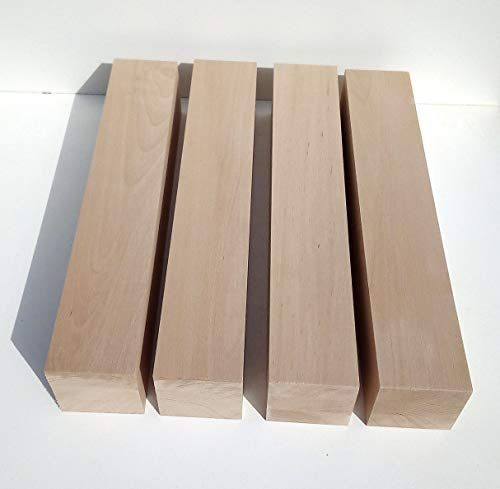 Lot de 4 pieds de table en bois de hêtre massif tournés Dimensions : 9 x 9 cm d'épaisseur Produit raboté Dimensions spéciales sur demande (100 cm de long)