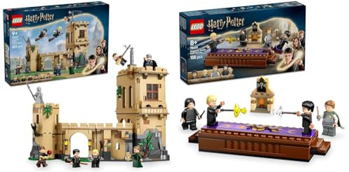 LEGO Harry Potter Schloss Hogwarts: Flugstunden + Duell-Club-Spielsets Sammelfiguren Draco Malfoy, Severus Snape & Professor McGonagall 76447 + 76441