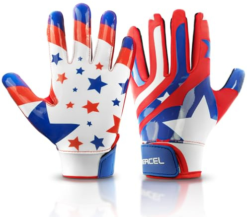 ATERCEL Youth Football Gloves Kids Sticky Receiver Gloves Grip Football Glove for Boys Girls
