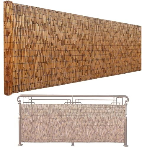 Genérico Valla De Caña Cerca Panel Jardín Decorativo Seto Pantalla Privacidad Estera Marrón Rollo Exterior Instalación Express Balcones Cubrimiento Barandilla Moderno Bambú para Ocultar Vallas