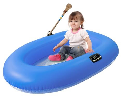 Barco Hinchable para Piscina, Balsa de Lago con Fondo Transparente, Balsa de Agua de 160 x 110 cm, Barco para Lago Flotante Relajante Playa Río