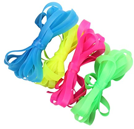 KICHOUSE Cuerda Elástica para Saltar Ancha y Colorida 5 Metros 4 Piezas Cuerda para Saltar Juguetes para Niños Ejercicio Saludable y Juego Al Aire Libre