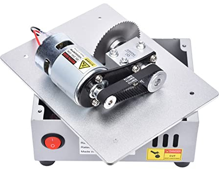 Mini Sega da Tavolo, Mini pannello da tavolo sega for la lavorazione del legno piccola sega da banco elettrica fatta a mano fai da te hobby modello artigianato utensile da taglio 775 motore 63 mm / 2,