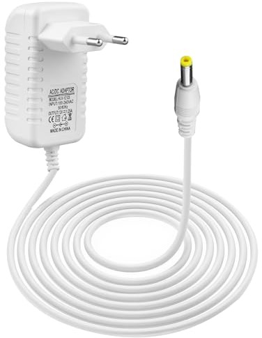 15W Cargador Adaptador para Echo Dot (3.ª/4.ª/5.ª generación), Adaptador de Corriente de 12 V/1,25 A para Echo Dot Kids Edition, Echo Show 5 (1.ª/2.ª), Echo Spot, Pop, Cable de Carga de 1,5m Blanco