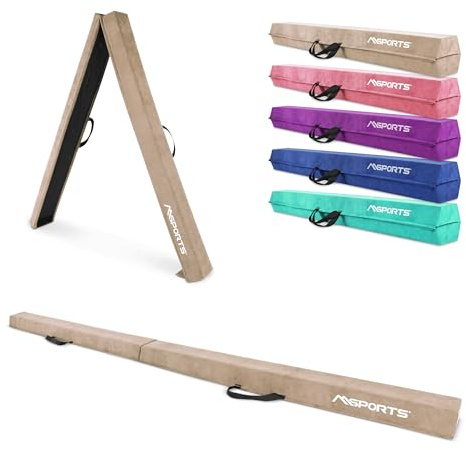 MSPORTS Schwebebalken Premium faltbar 15 × 6 cm – 240 / 270 / 300 cm Balance-Beam aus EVA, Klappbar & Rutschfest – Gymnastik- & Turnbalken für Kinder & Erwachsene – 5 Farben