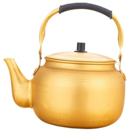 Bollitore per acqua bollente in alluminio giallo con coperchio multiuso coreano riso vino teiera per tè da campeggio all'aperto - 15L