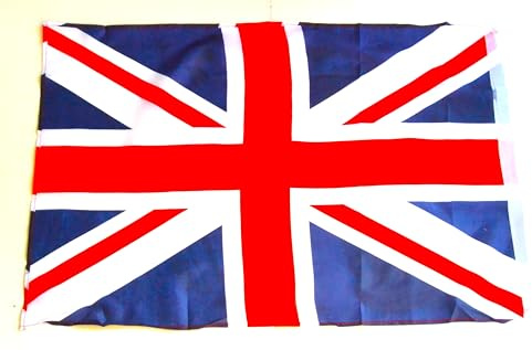 2 pezzi. Bandiera del Regno Unito, Union Jack, 90 x 60 cm, in poliestere, design classico