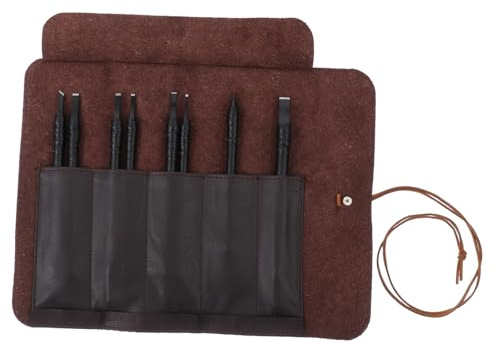 EPIGEIST Kit Profesional de Cinceles para Grabado y Talla de Acero Tungsteno con Funda para Sellos Piedra y Madera Herramientas Manuales para Artesanía y Manualidades