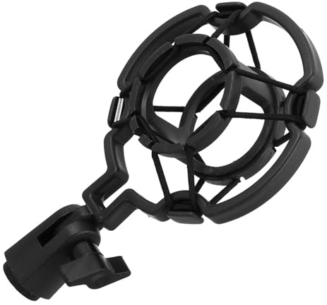 Soporte Antivibración para Micrófono de Estudio 2 Piezas Negro | Plástico, Reducción de Ruido, Compatibilidad Amplia, para Grabación Profesional y Estudios Móviles