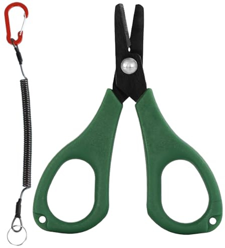 Tijeras de pesca de acero inoxidable,Tijeras de pesca - Mango antideslizante, accesorios de pesca de agua salada | Tijeras de alambre trenzado de pesca de 3,94 pulgadas, accesorios de pesca para agua
