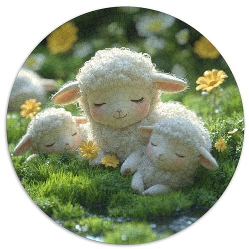 Lamm 1000 Stück Puzzle Rund Fur Erwachsene Und Kinder Tieres Haustiers Cute Geschicklichkeitsspiel Geschenk Fordernd Kleinkinder Groß 1000pcs (67.5x67.5cm)