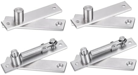 Xnuiasqe Bisagra de perno para cargas pesadas, bisagra de perno de acero inoxidable para puerta de madera, bisagra de puerta oculta para puerta, con rotación de 360 grados, perno 2
