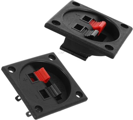 Hoement 2 pezzi Morsetti Altoparlanti Quadrati con Molla Connettori Audio per Casse Acustiche Casa e Concerti Terminali Facili da Installare e Collegare per Impianti Stereo